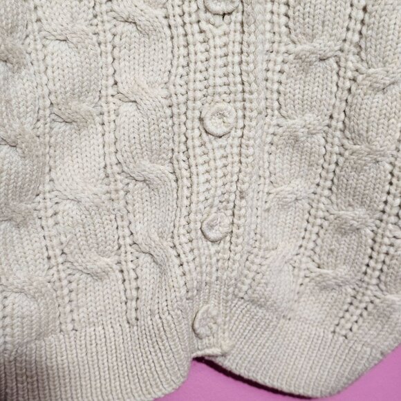Vintage Kerrybrooke Sears Zephyr Wool Beige Cable Knit Cardigan Sweater Button - Picture 4 of 16